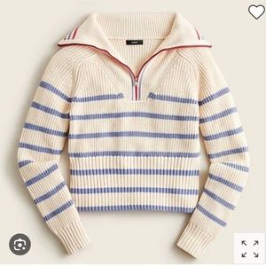 J.Crew Striped Quarter Zip Knit Pullover Sweater, size S